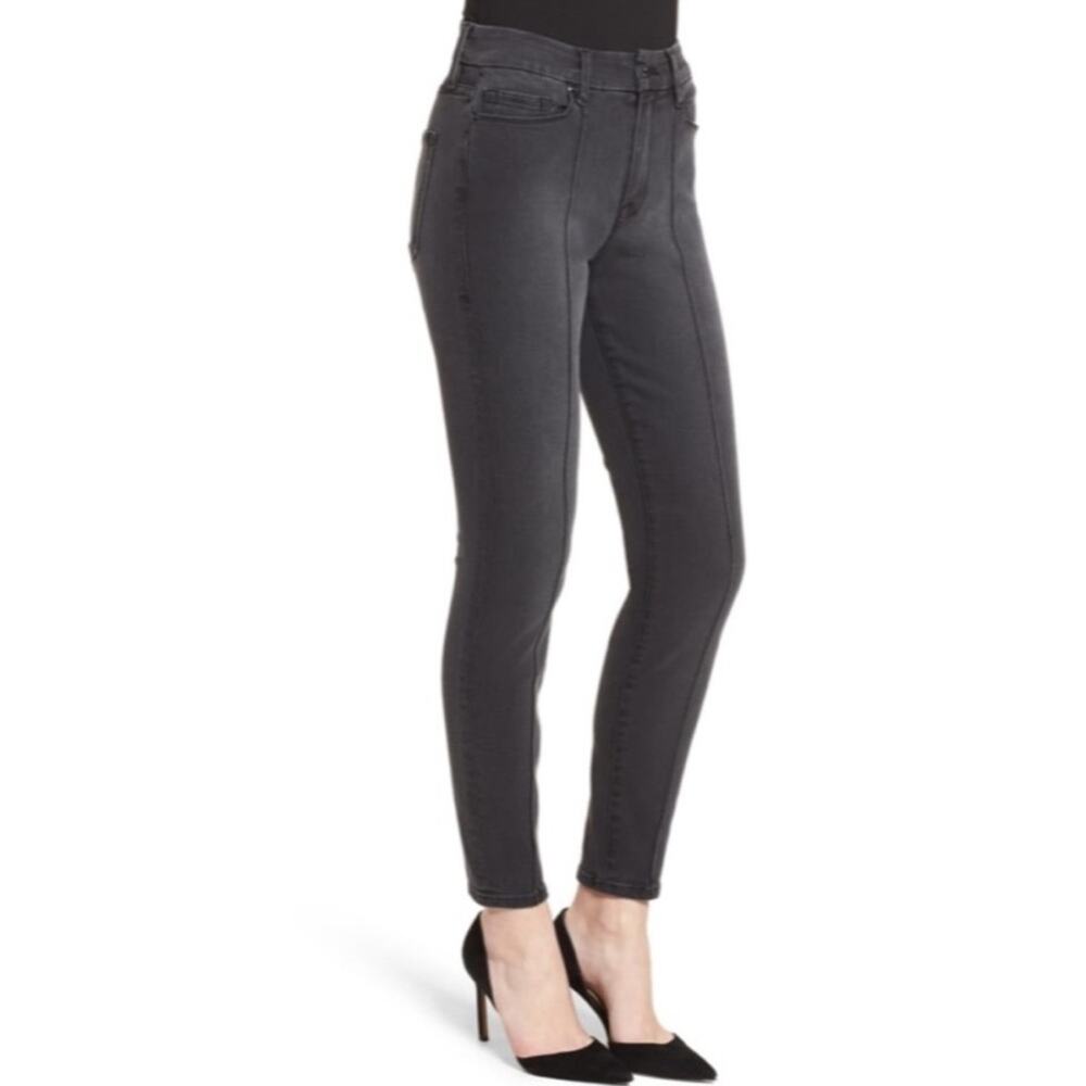 Good American | Women’s Good Legs Pintuck Jeans Denim Washed Black 035 High Rise